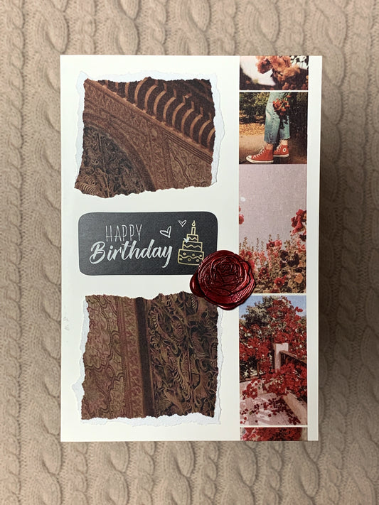 Happy Birthday Card - red -