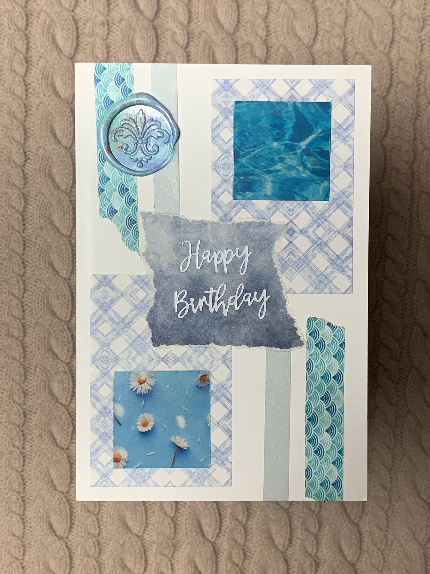 Happy Birthday Card - light blue-