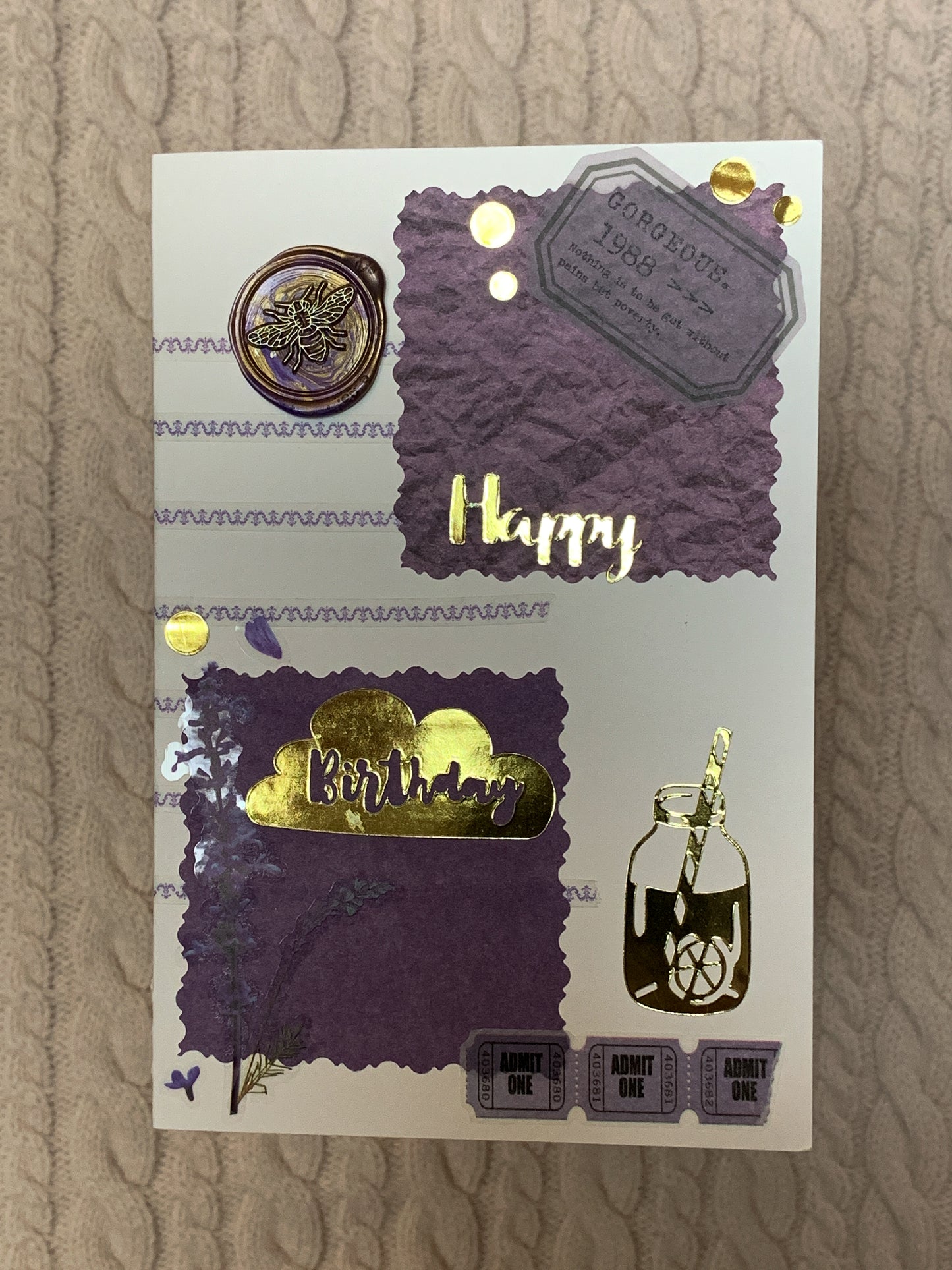 Happy Birthday Card - purple-