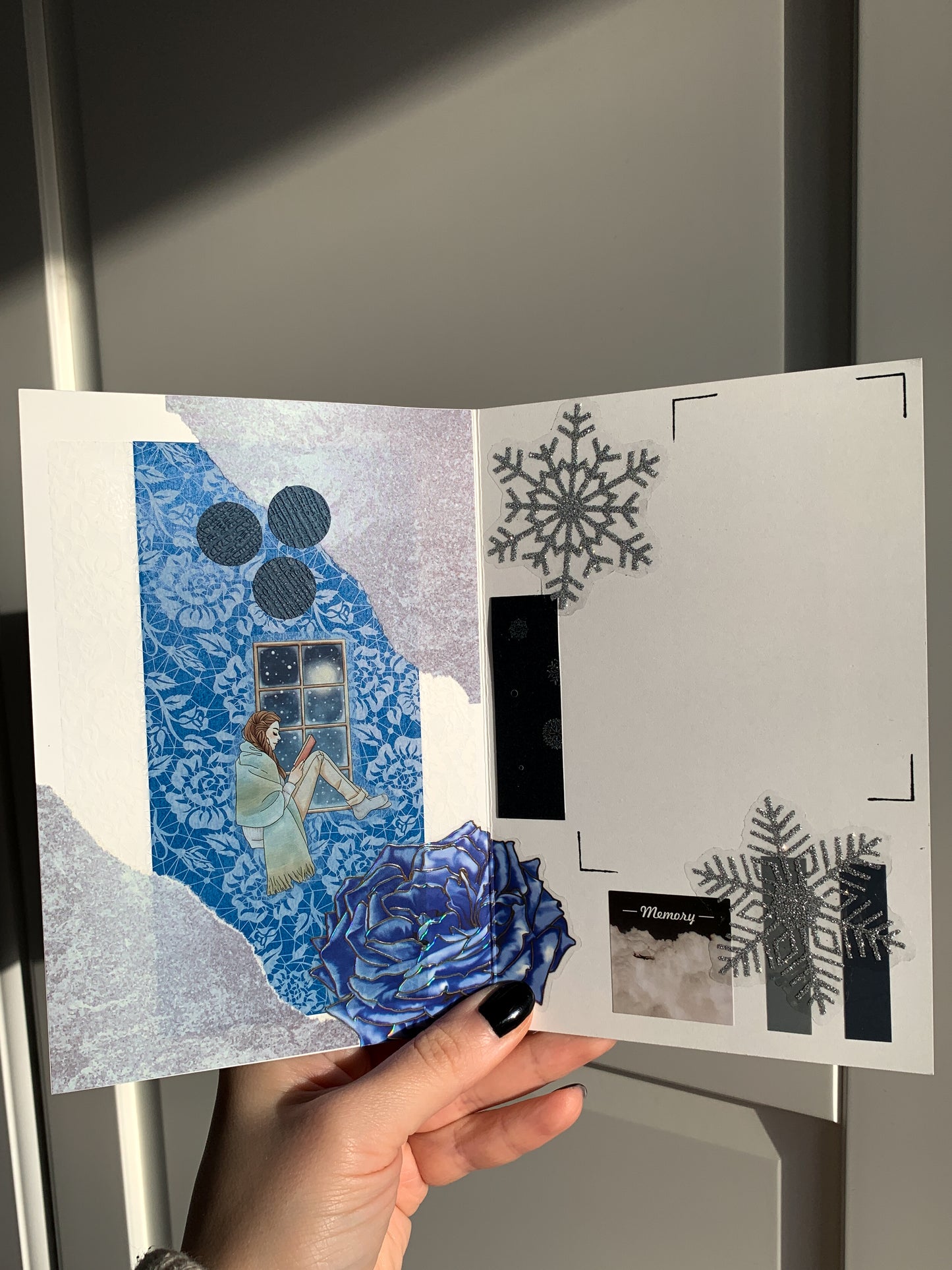 Happy Birthday Card - blue winter -