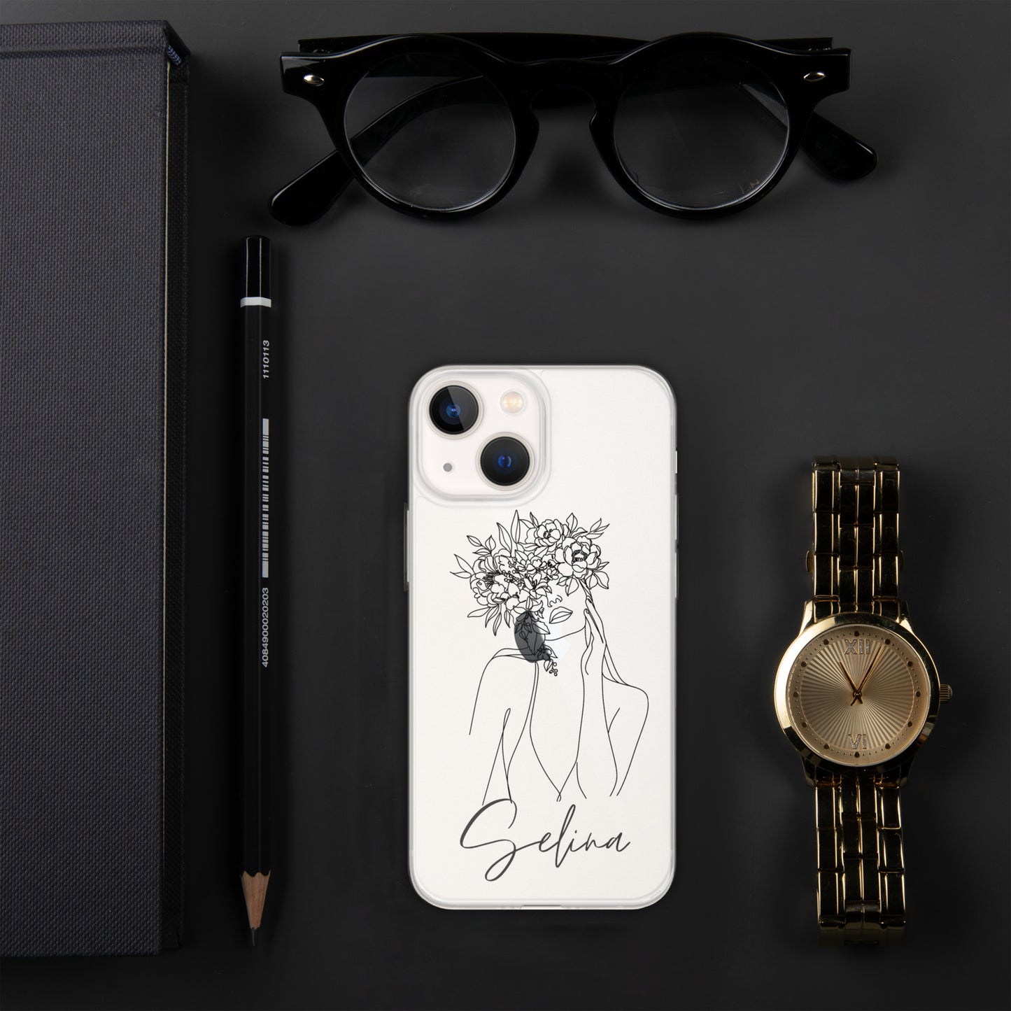 Personalisierte Line-Art iPhone Handyhülle ~ Selina