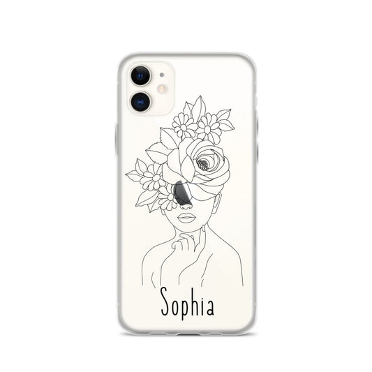 Personalisierte Line-Art iPhone Handyhülle ~ Sophia