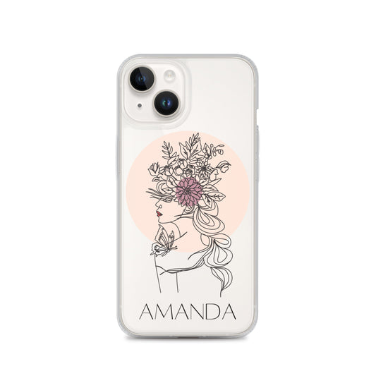 Personalisierte Line-Art iPhone Handyhülle ~ Amanda