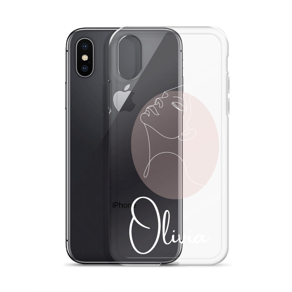 Personalisierte Line-Art iPhone Handyhülle ~ Olivia