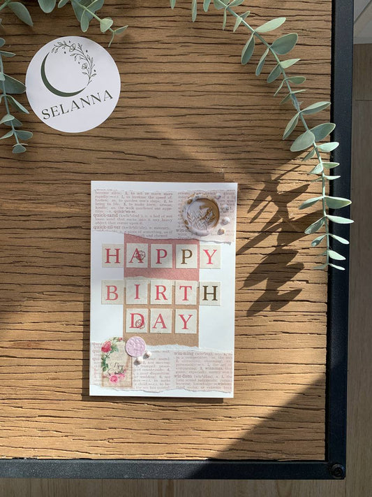 Happy Birthday Card - pink -