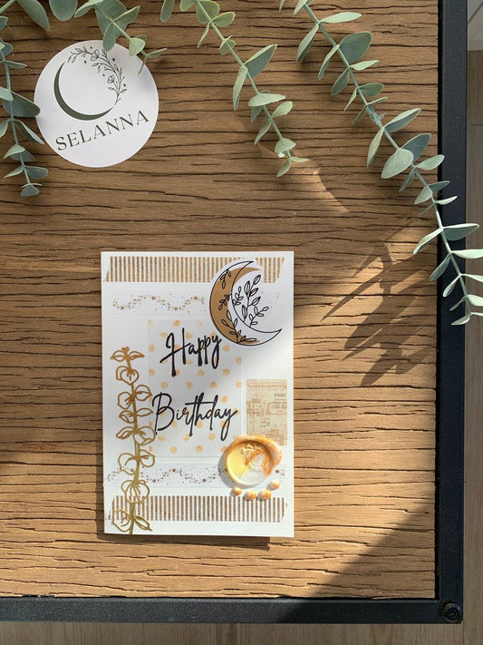 Happy Birthday Card - yellow -